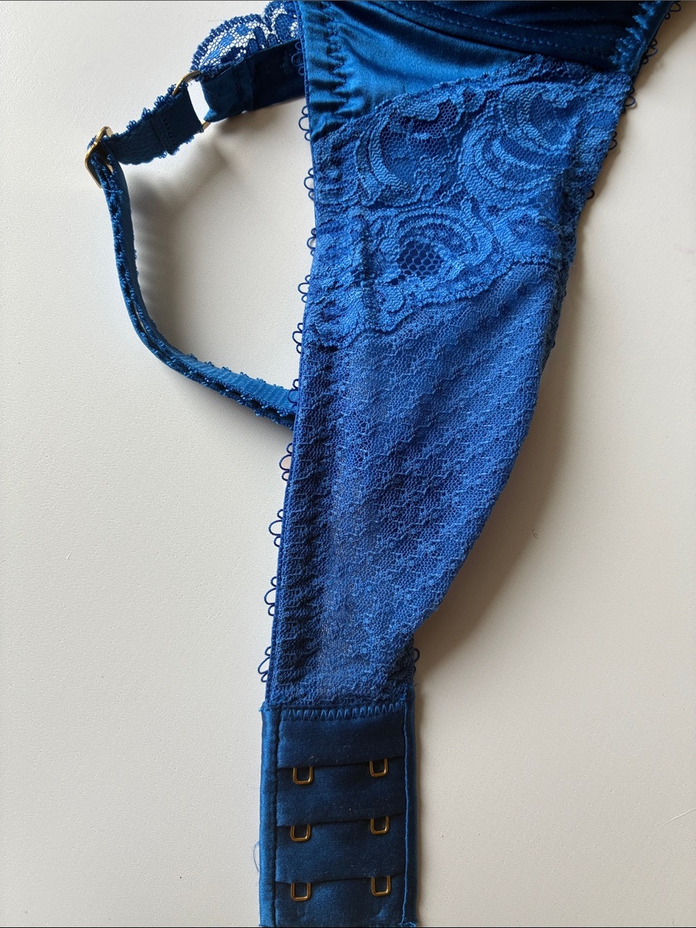 Stella McCartney Blue Satin Lace Push-Up Bra - Picture 7 of 9